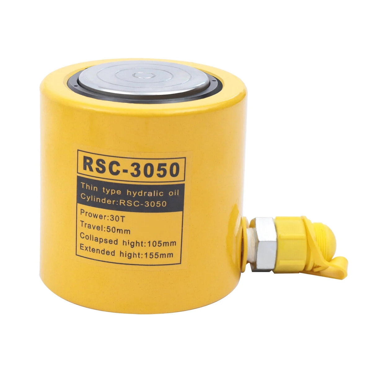 RSC-3050 Hydraulic Cylinder Jack 30 Ton 50mm-1.9 Stroke+CP-700 Hand Pump 30 Ton Hydraulic Ram Jack & Hand Pump Stoke Mini Protable Hydraulic Cylinder 30 Ton Hollow Ram Hydraulic Cylinder Jack