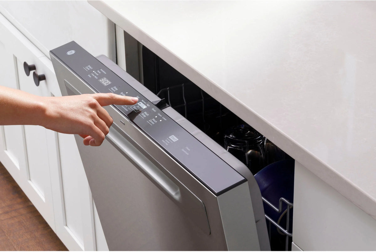 GE - Top Control Built-In Dishwasher with 3rd Rack, 50 dBA - Stainless steel