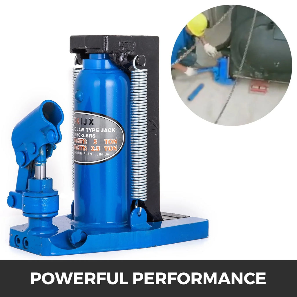 VEVORbrand Toe Jack Lift Hydraulic Machine Toe Jack Lift Air Hydraulic Toe Jack Proprietary Heat-Treated Steel (2.5-5Ton Blue)