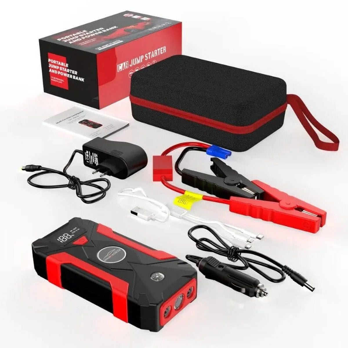 10000mAh Car Jump Starter Power Bank Accessories External Battery Booster Charger 12V Gasoline Petrol Diesel Vehicle Supplies