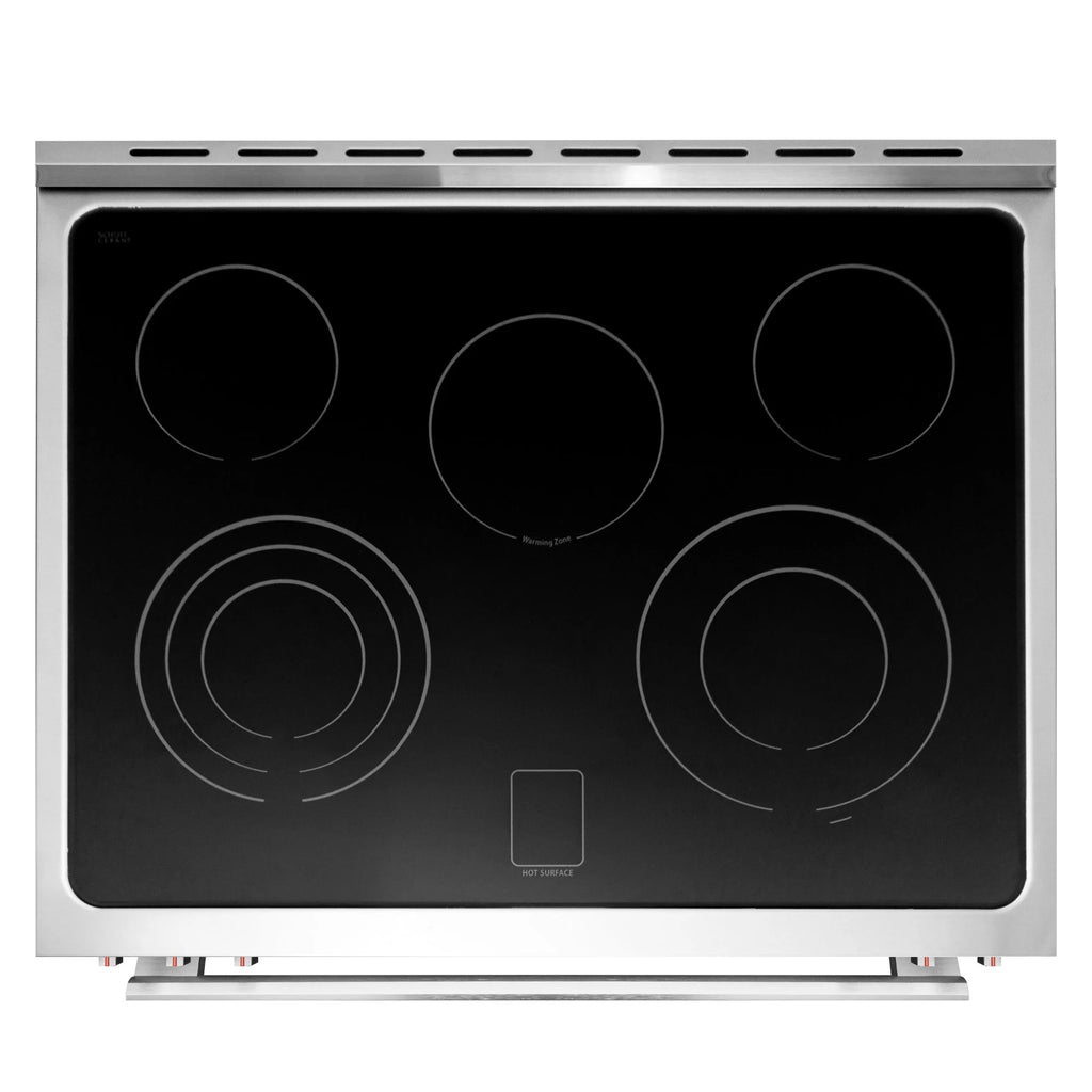 Cosmo 4 Piece Kitchen Appliance Packages with 30 Freestanding Electric Range 30 Wall Mount Hood 24 Built-in Integrated Dishwasher & French Door Refrigerator Kitchen Appliance Bundles