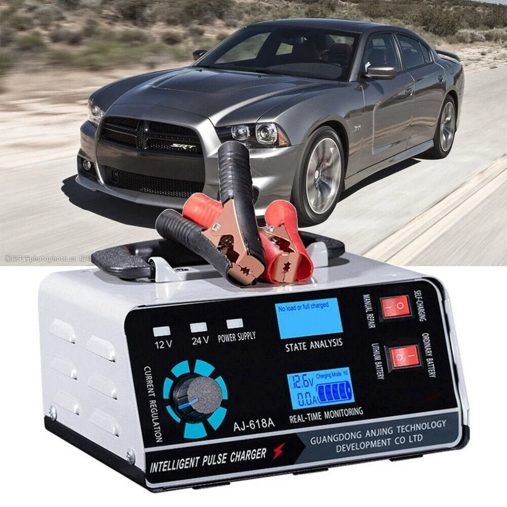 JahyShow Heavy Duty Smart Car Battery Charger: 400W 12V/24V Powerhouse for All Vehicles