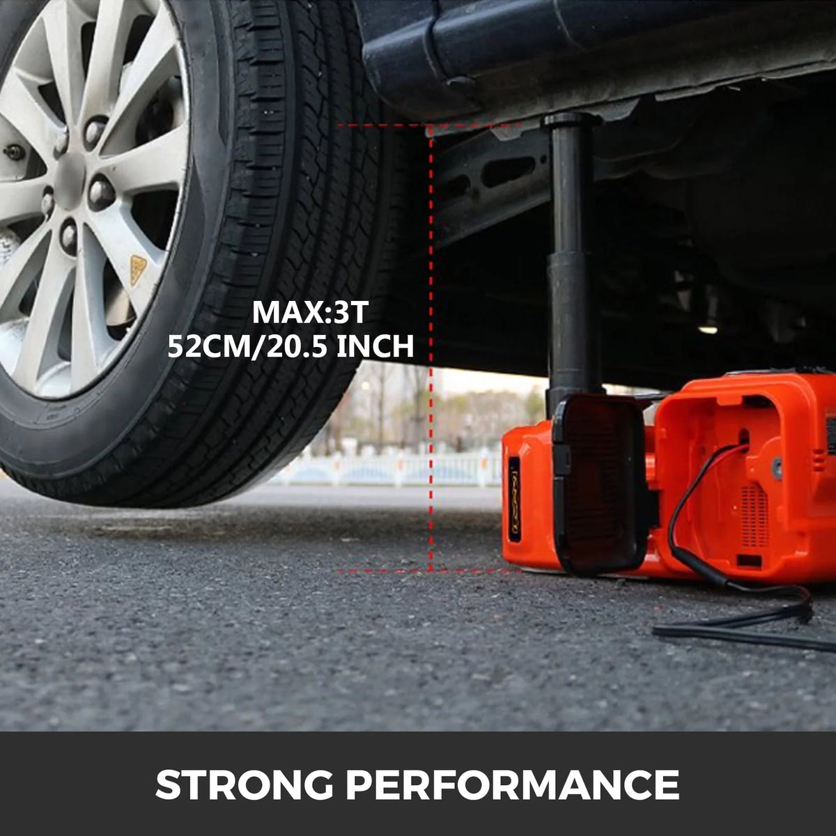 SKYSHALO Electric Car Jack, Electric Hydraulic Jack 3 Ton(6600 lbs) with Tire Inflator Pump and Electric Wrench, DC 12V Car Floor Jack Electric Jack Lift for an Emergency Tire Change