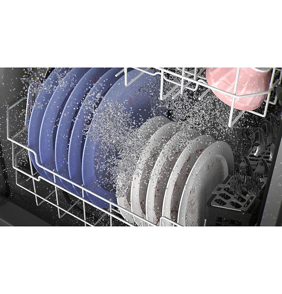 GE - Top Control Built In Dishwasher with Sanitize Cycle and Dry Boost, 52 dBA - White