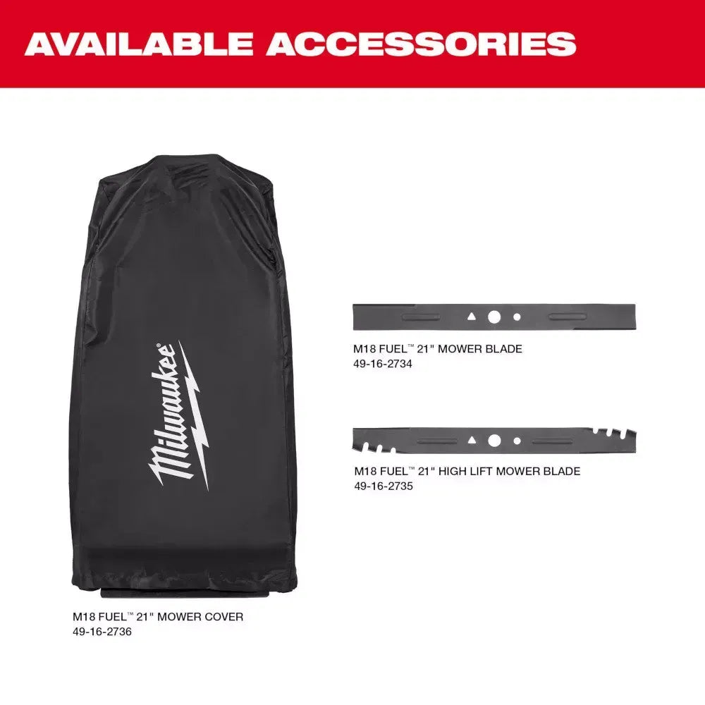 Milwaukee 2823-22HD M18 FUEL 21 Self-Propelled Cordless Lawnmower Mower Kit