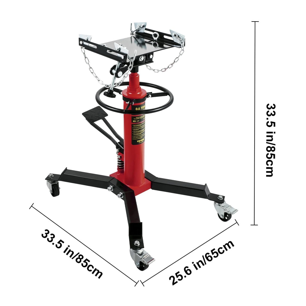 VEVOR Transmission Jack 1322 lbs 2-Stage Hydraulic High Lift Vertical Telescopic