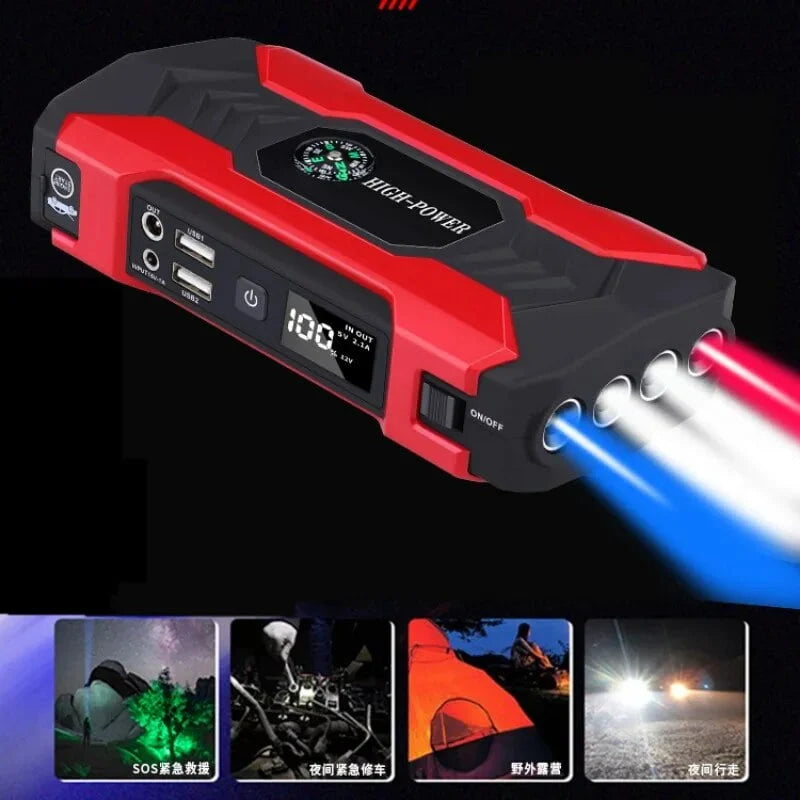 1000A Powerful Car Power Bank 12V Portable Booster Jump Starter Portable Car Jump Starter Powerbank Vehicle Auto Tools