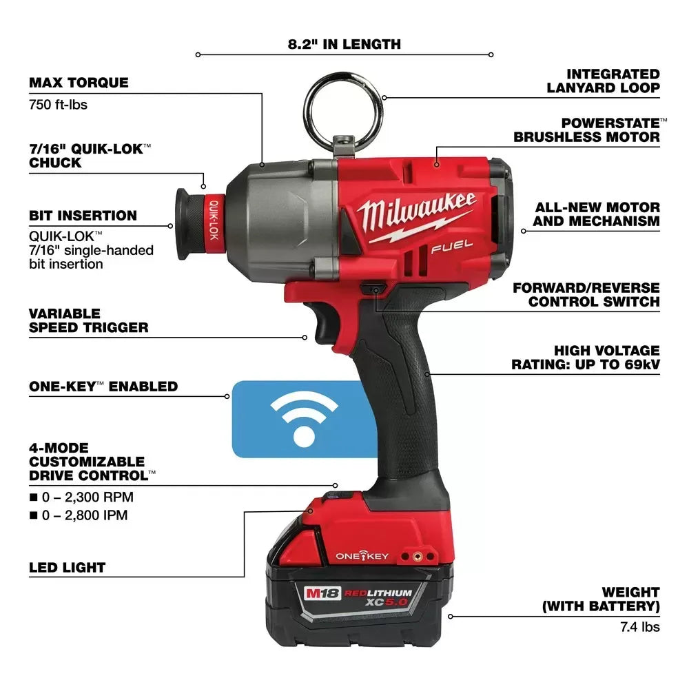 Milwaukee Pre-Sale 2865-22 M18 FUEL 18 Volt 7/16 Inch Hex Utility Impact Wrench Kit