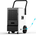 160 Pints Commercial Dehumidifier, Large Dehumidifier With Drain Hose, Timer and 4 Wheels,Industrial Dehumidifiers for Flood Repair, Drying Basement, Warehouse and Factory