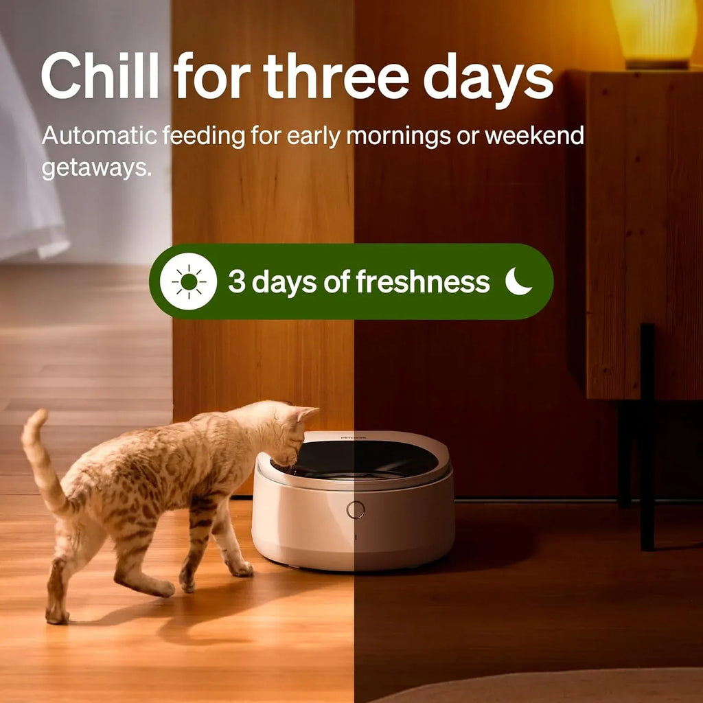 Automatic Cat Feeder Wet Food Refrigerated New Upgraded APP Control,3 Days Freshness 3 Meals,Semiconductor Cooling&Quick Chills Wet Food Dispenser,Polar WiFi Timed Auto Pet Feeder for Cat Dog