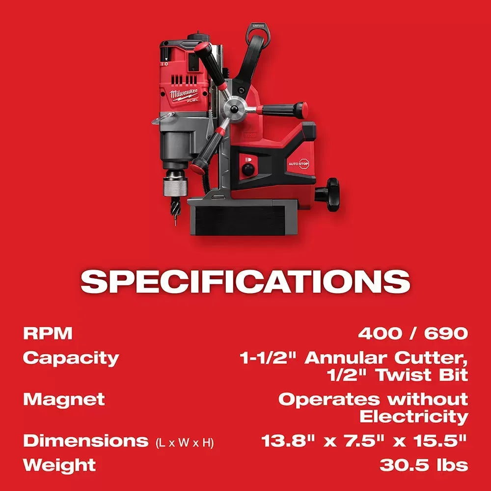 Milwaukee 2788-22HD M18 FUEL 18V 1-1/2 Lineman Magnetic Drill High Demand Kit