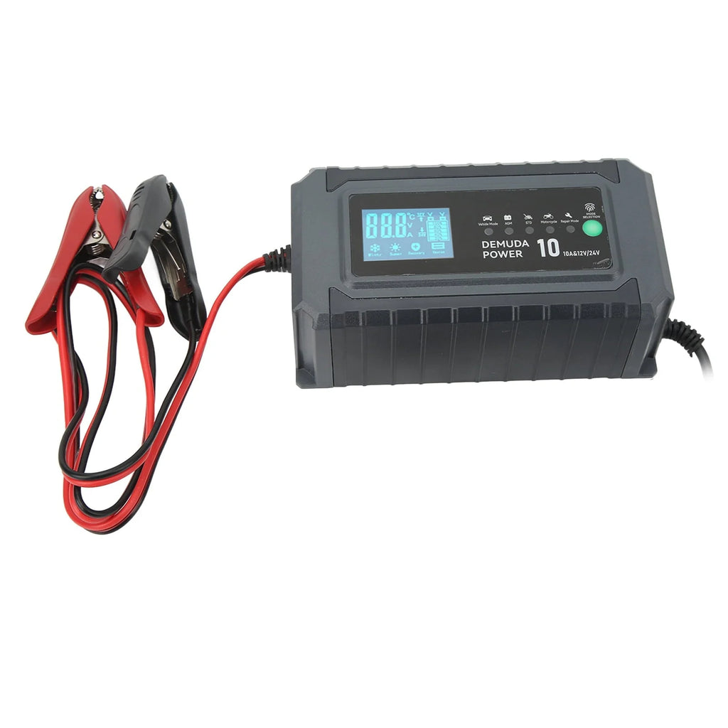 Smart Battery Charger Fully Automatic Intelligent Battery Charger Maintainer for 12V 24V EU Plug 220V
