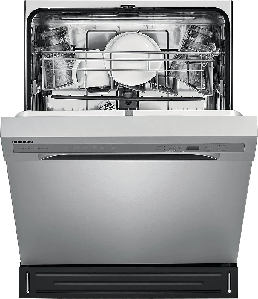 Frigidaire - 24 Compact Front Control Built-In Dishwasher with Stainless Steel Tub, 52 dBA - Stainless steel