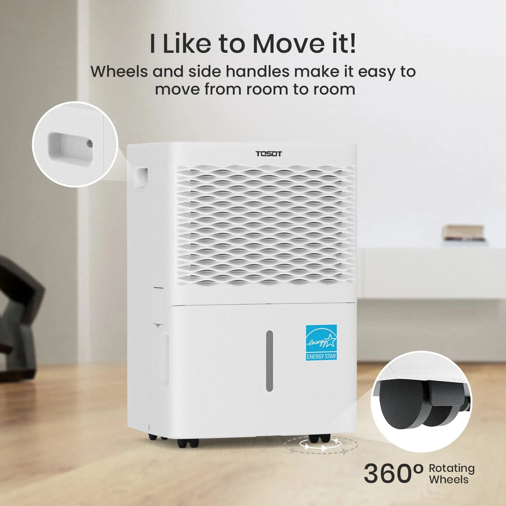 TOSOT 20 Pint 1,500 Sq Ft Dehumidifier Energy Star - for Home, Basement, Bedroom or Bathroom - Super Quiet (Previous 30 Pint)
