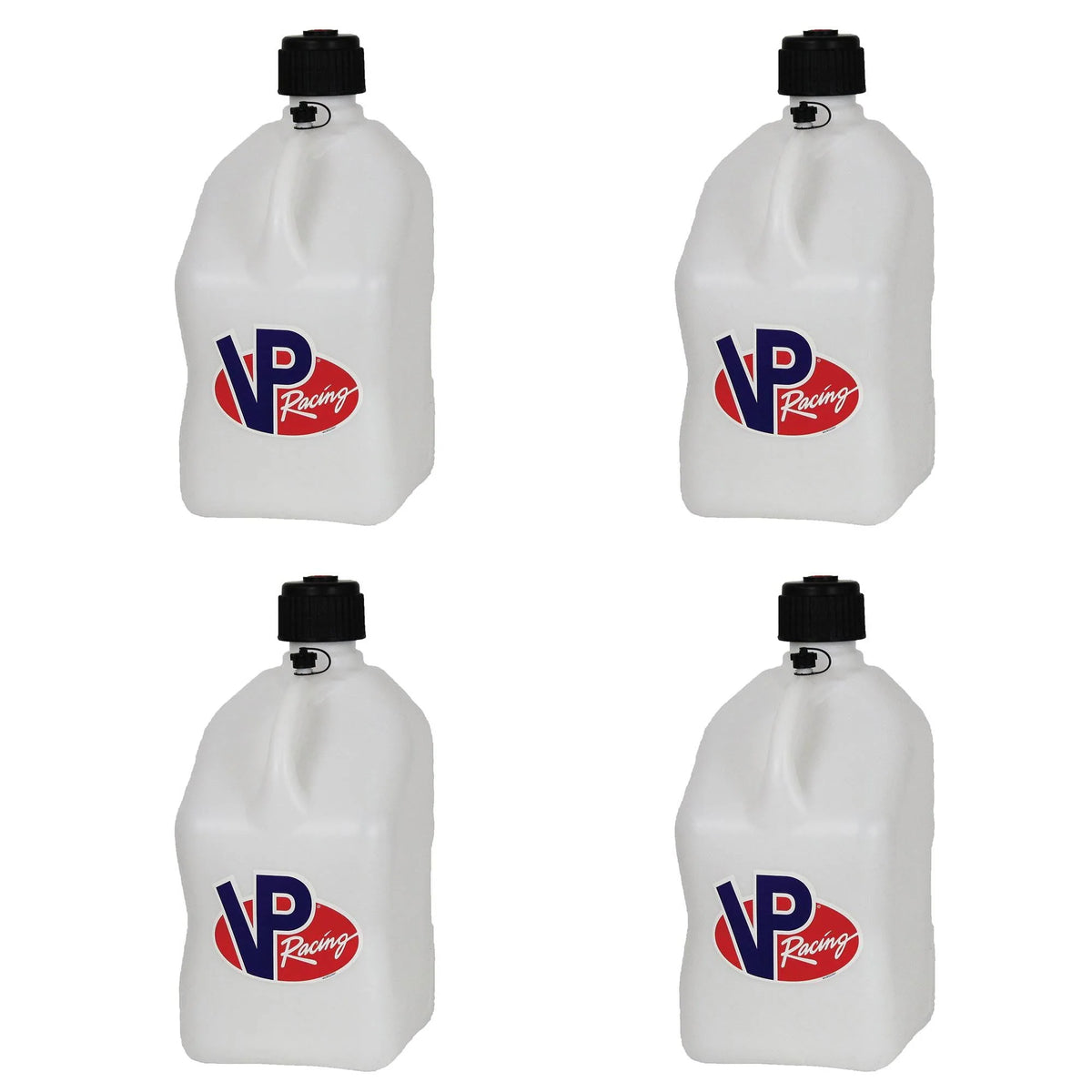 VP Racing 5.5 Gallon Motorsport Racing Fuel Utility Jugs, White (4 Pack)