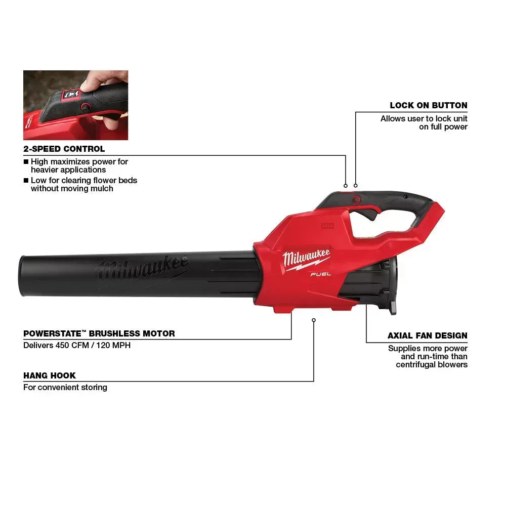 Milwaukee 2823 M18 18V Cordless Mower w/ Blower / String Trimmer Combo