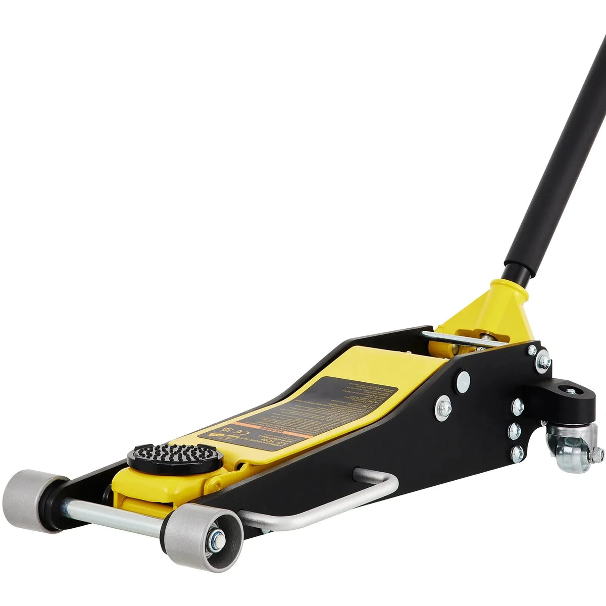 SKYSHALO Low Profile Floor Jack 3 ton (6600 lbs), Dual Piston Quick Lift Pump, 19-11/16-3-6/11 Height Lifting Range, Yellow+Black, Aluminum and Steel Hydraulic Racing Floor Jack