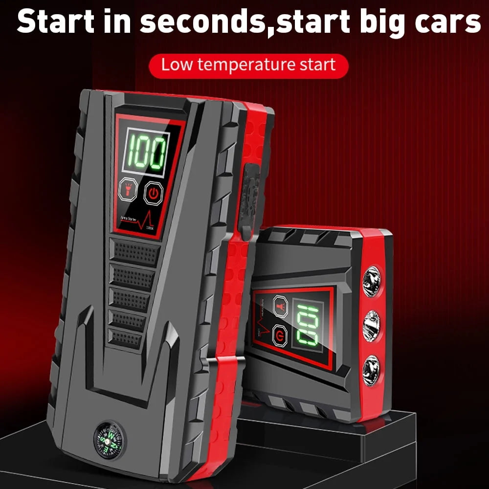 DFITO Portable 12V 99800mAh Car Jump Starter with LCD Display Power Bank Charger LED Flashlight