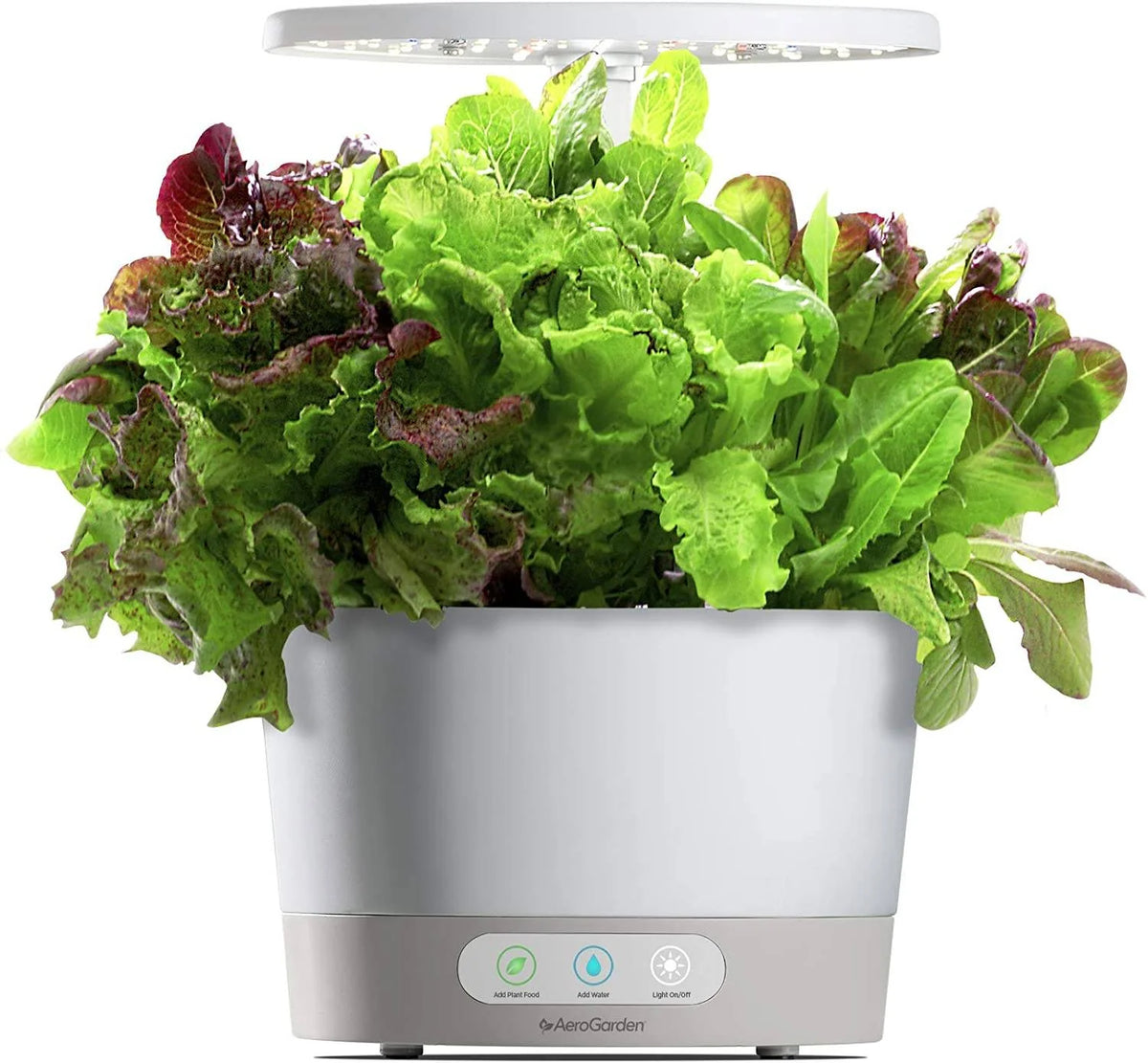 AeroGarden Harvest 360 â Indoor Garden with LED Grow Light, Round, Compact Design, White