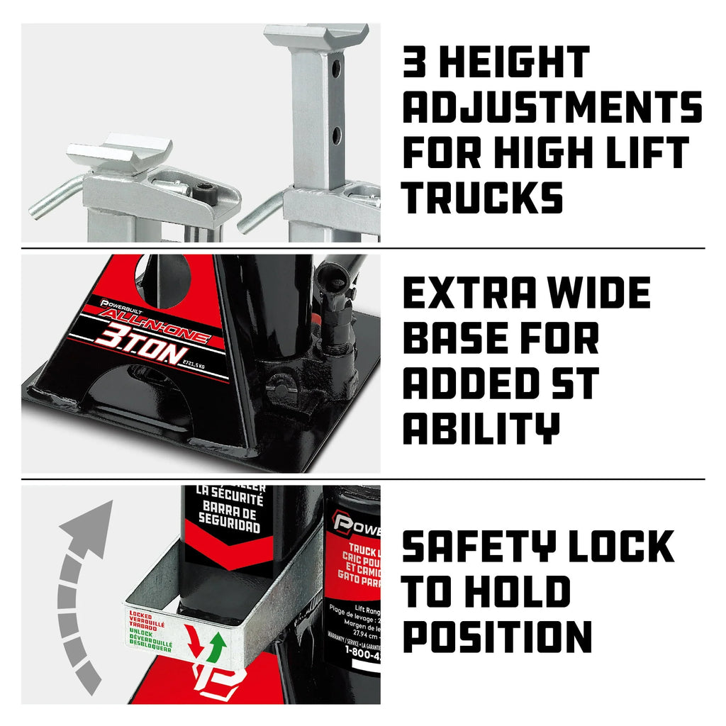 Powerbuilt 3 Ton All-in-One Jackstand/Bottle Jack - 640912