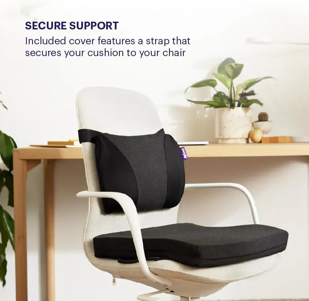 Purple Back Cushion | Pressure Reducing Grid Designed for Ultimate Comfort | Designed for Chairs, Gaming, and Travel | Made in The USA