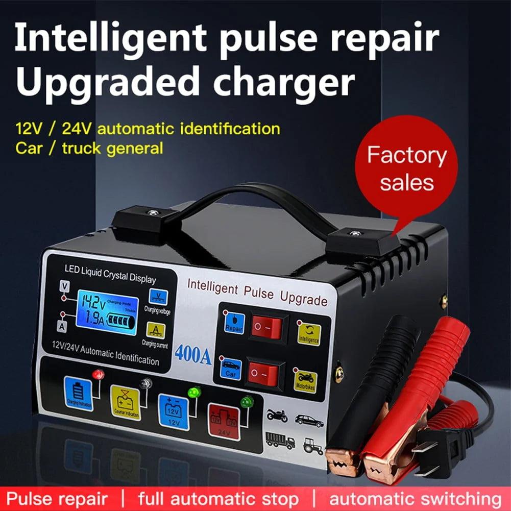 Car Battery Charger Fully Automatic High Frequency Intelligent Pulse Repair LCD