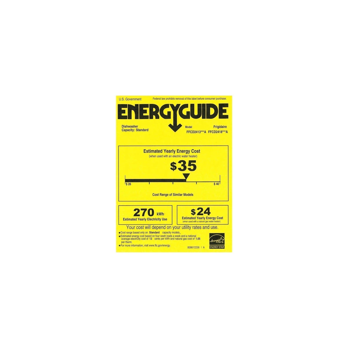 Frigidaire - 24 Front Control Tall Tub Built-In Dishwasher - White