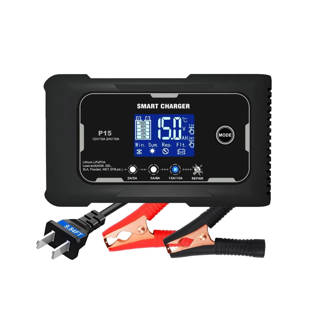 GHYJPAJK 20A Car Motor Battery Charger Automatic Pulse Repair for AGM Lithium Lead-Acid