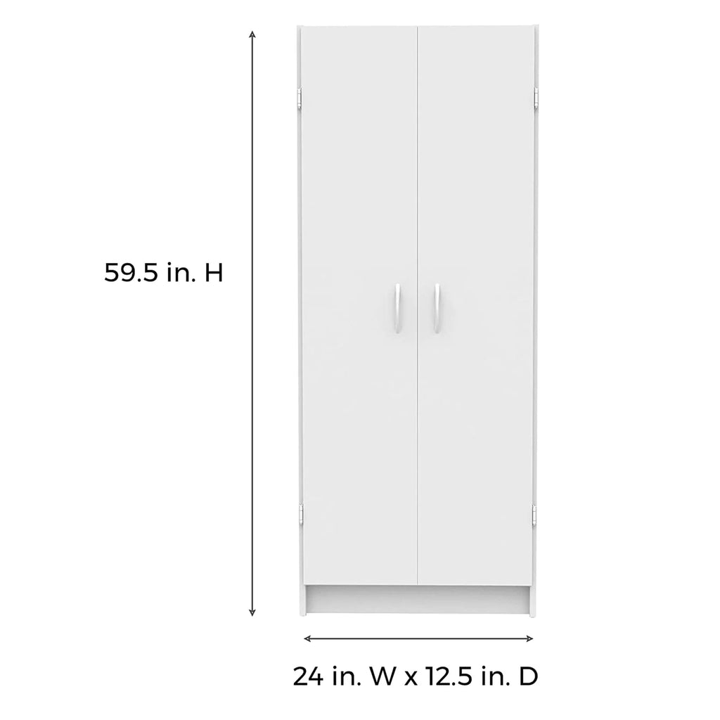 ClosetMaid Pantry Cabinet Cupboard with 2 Doors, Adjustable Shelves, Standing, Storage for Kitchen, Laundry or Utility Room, White