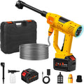Upgrade Cordless Pressure Washer, 900PSI Battery Powered Pressure Washer with 6-in-1 Nozzle, 10 Speed Adjustment, Remaining Battery Display, Portable Power Washer for Car/Garden/Floor/Yards