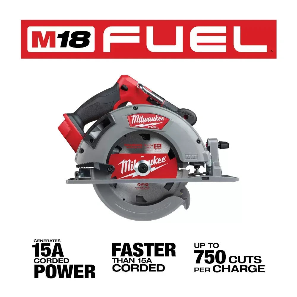 Milwaukee 2732-20 M18 FUEL 18V 7-1/4 Circular Saw w/ SAWZALL Reciprocating Saw