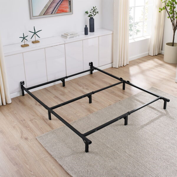 Mainstays 7 Adjustable Metal Bed Frame， Black， Adjusts Twin - Queen