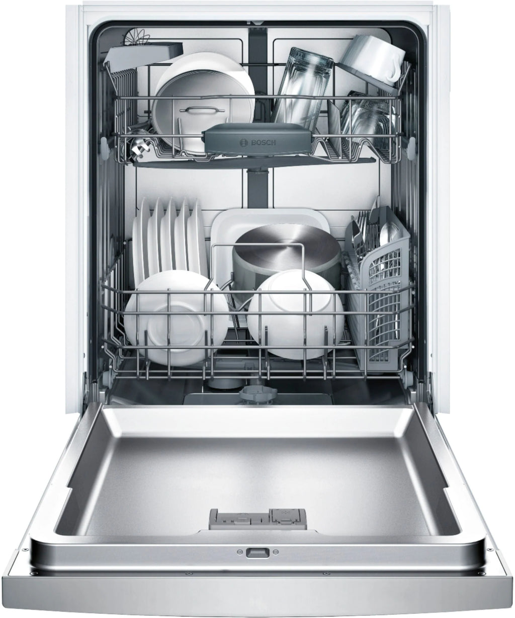 Bosch - 100 Series 24 Front Control Built-In Dishwasher with Hybrid Stainless Steel Tub - Stainless steel