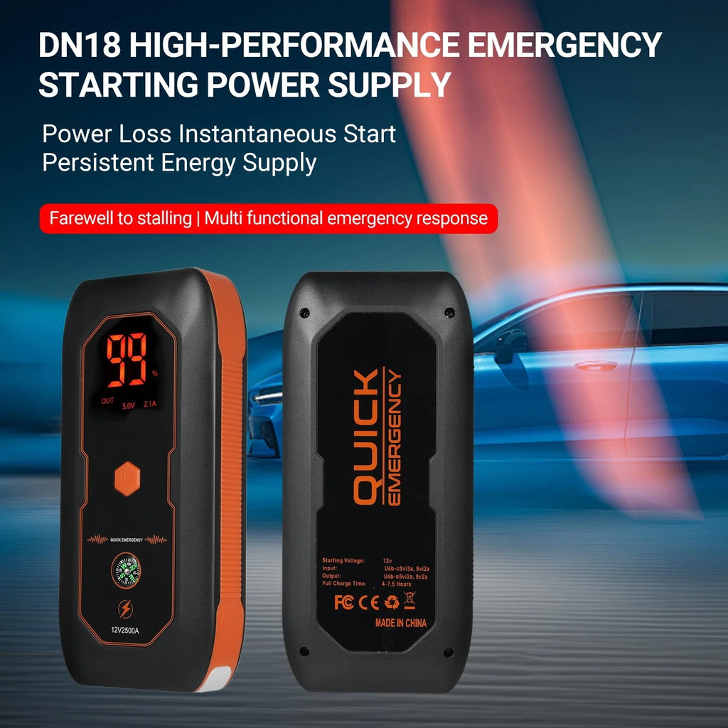 Lepmerk DN18 Car Jump Starter, 600A Peak Current 8000mAh, Portable Bank for Auto Battery Boosting in Emergency Situations