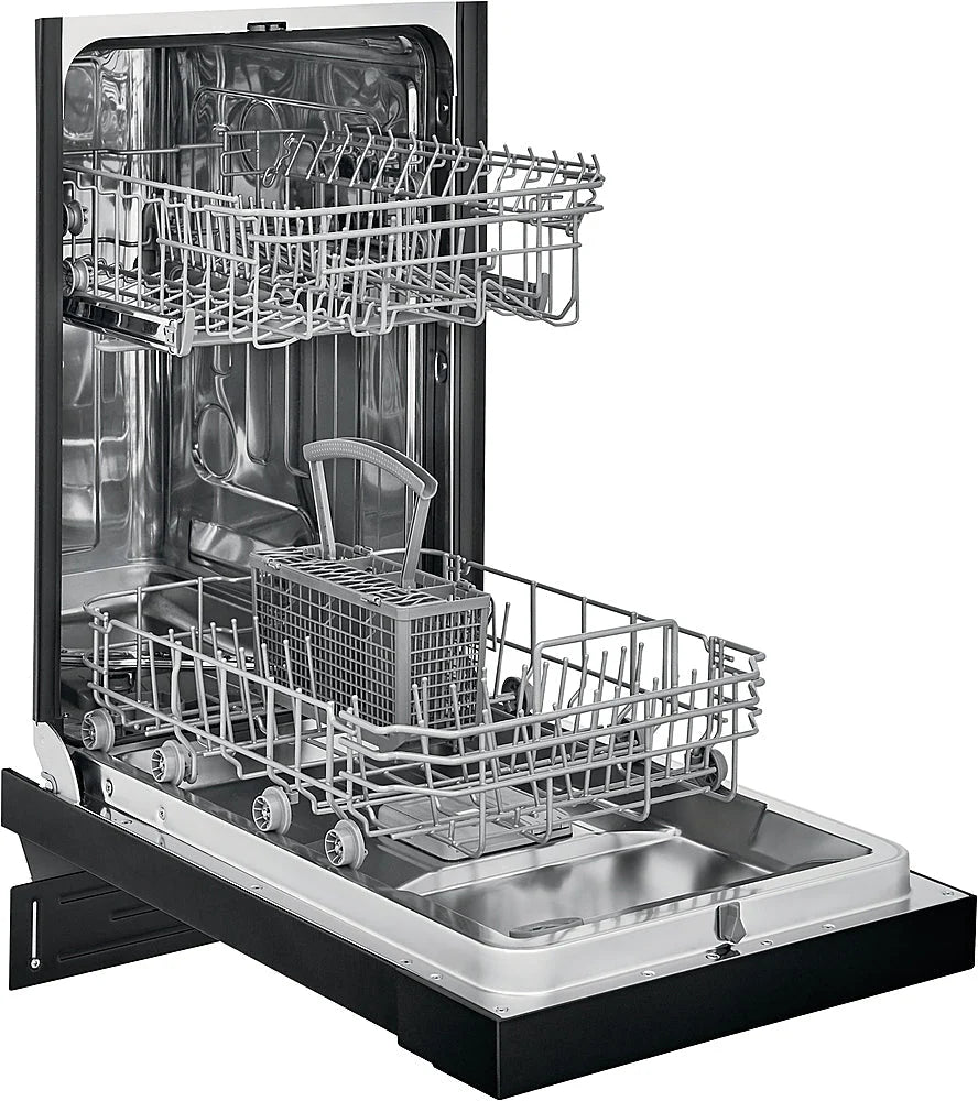Frigidaire - 18 Compact Front Control Built-In Dishwasher with Stainless Steel Tub, 52 dBA - Black
