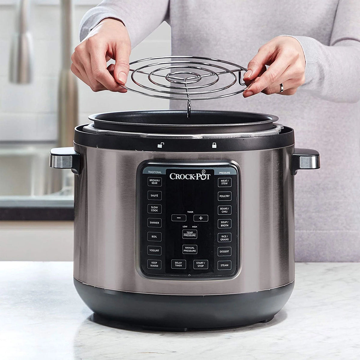 Crock-Pot 8qt 13 Program Crock Pressure Cooker w/ Lid, (Open Box)