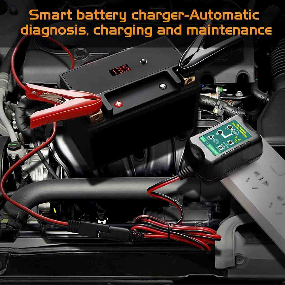 3 Packs Battery Charger Maintainer Trickle 6V 12V 1.5A Car Automatic Motorcycle