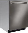LG - 24 Top-Control Built-In Smart Wifi-Enabled Dishwasher with Stainless Steel Tub, Quadwash, and 3rd Rack - Black stainless steel