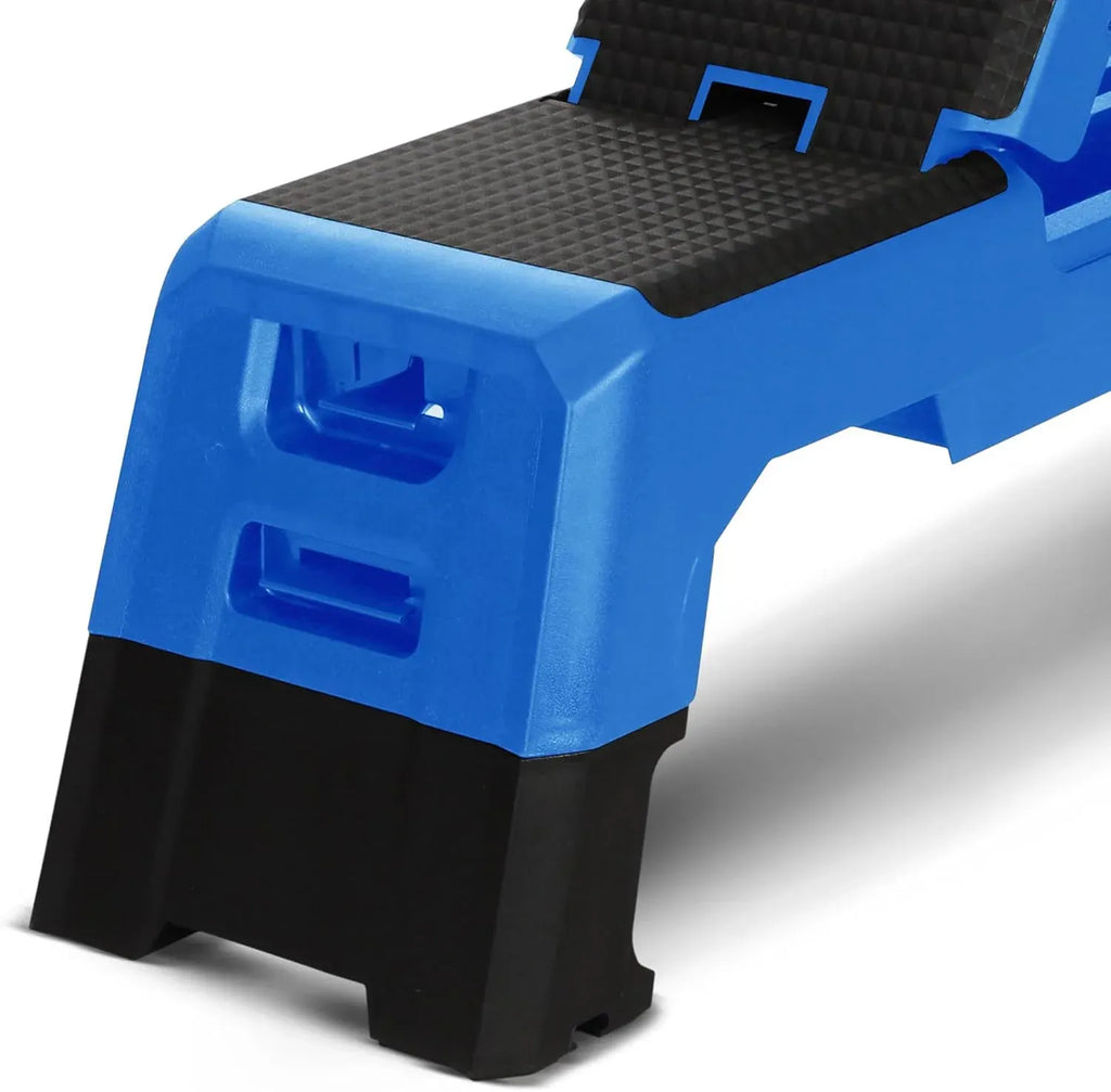 HolaHatha Adjustable Multi-Functional Exercise Bench 440 Pound Capacity Foldable Incline Deck, 8.5 to 14.5 Inch Height, Compact Design,