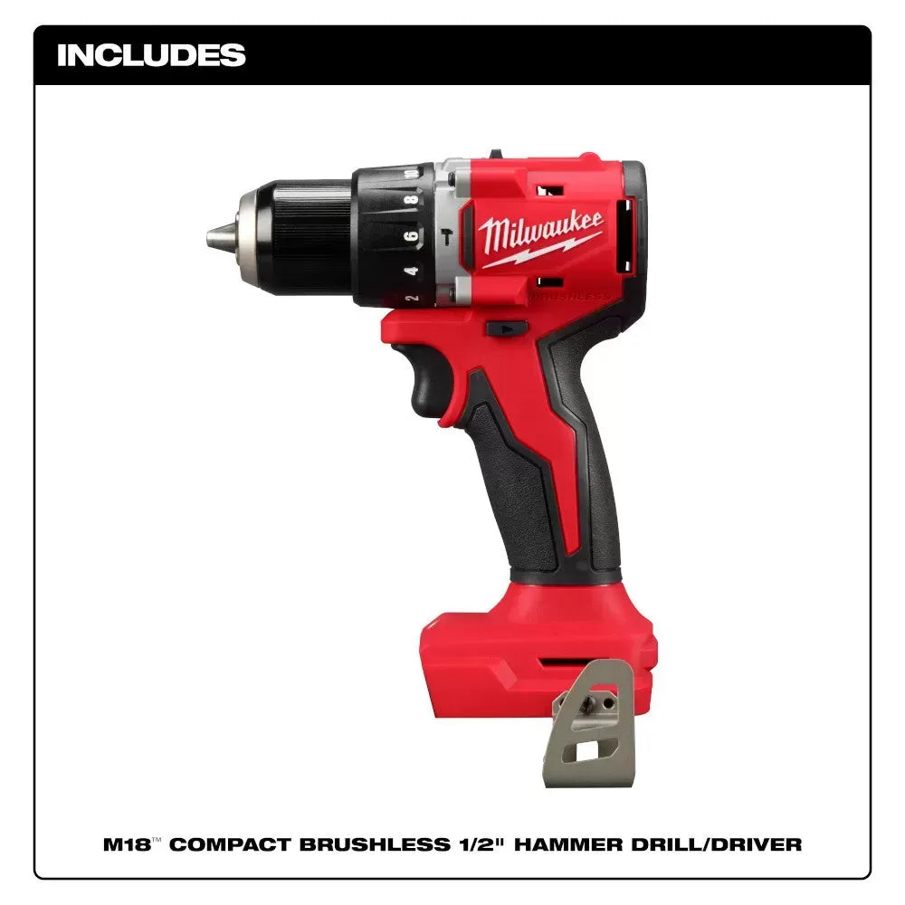Milwaukee Pre-Sale 3602-20 M18 18V 1/2 Compact Brushless Hammer Drill - Bare Tool