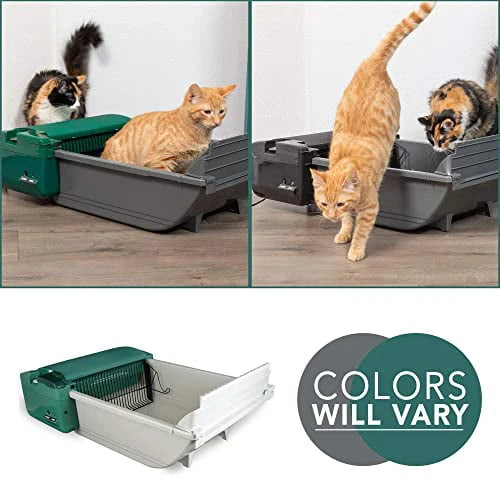 Pet Zone Smart Scoop Automatic Litter Box Value Pack, Self Cleaning Litter Box, Kitty Litter Box No Expensive Refills [ Auto Hands-Free Large Litter Box, Easy to Clean, Works w/ Clumping Cat Litter ]