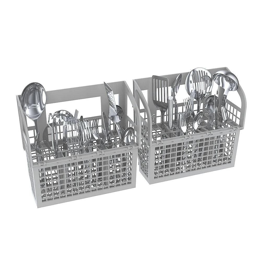 Bosch - 100 Series 24 Front Control Tall Tub Built-In Dishwasher with Hybrid Stainless-Steel Tub - White
