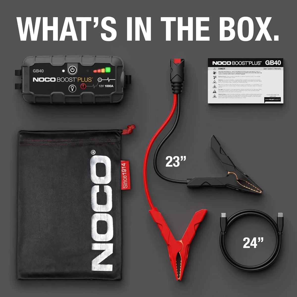 Boost GB40: 1000A UltraSafe Jump Starter â?12V Lithium Battery Booster Pack, Portable Jump Box, Power Bank & Jumper Cables - for 6.0L Gas and 3.0L Diesel Engines