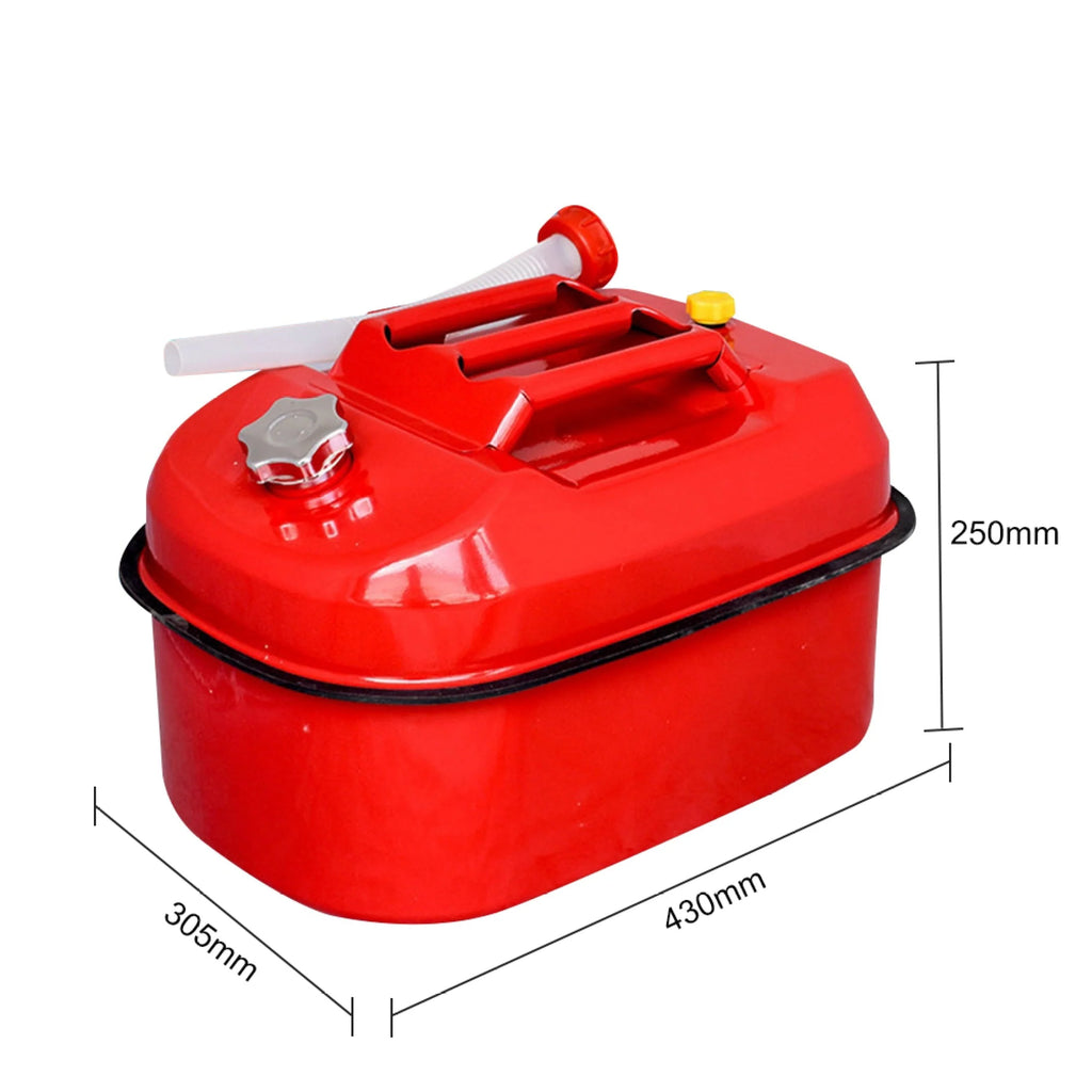 MoreChioce 20L Red Metal Jerry Can Car Canister Holder Storage Tank with 3 Handles for Water Petrol Oil Water Alcohol