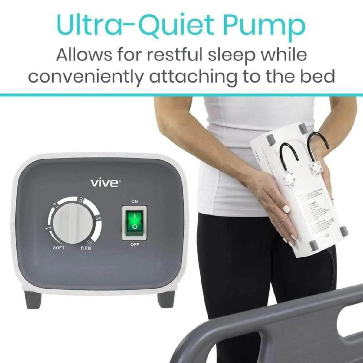 Vive Alternating Pressure Pad, Includes Mattress Pad and Electric Pump System for Bed Sore Prevention