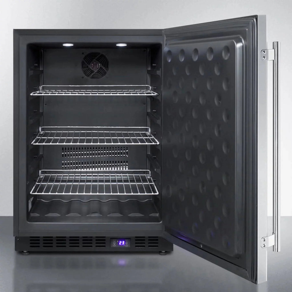 24 Wide Outdoor All-Freezer, Black Cabinet