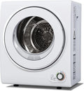 Euhomy Compact Laundry Dryer, 3.5 cu ft Front Load Stainless Steel Clothes Dryers With Exhaust Pipe, 1500W, LCD Control Panel Four-Function Portable Dryer For Apartments, Home, Dorm, White