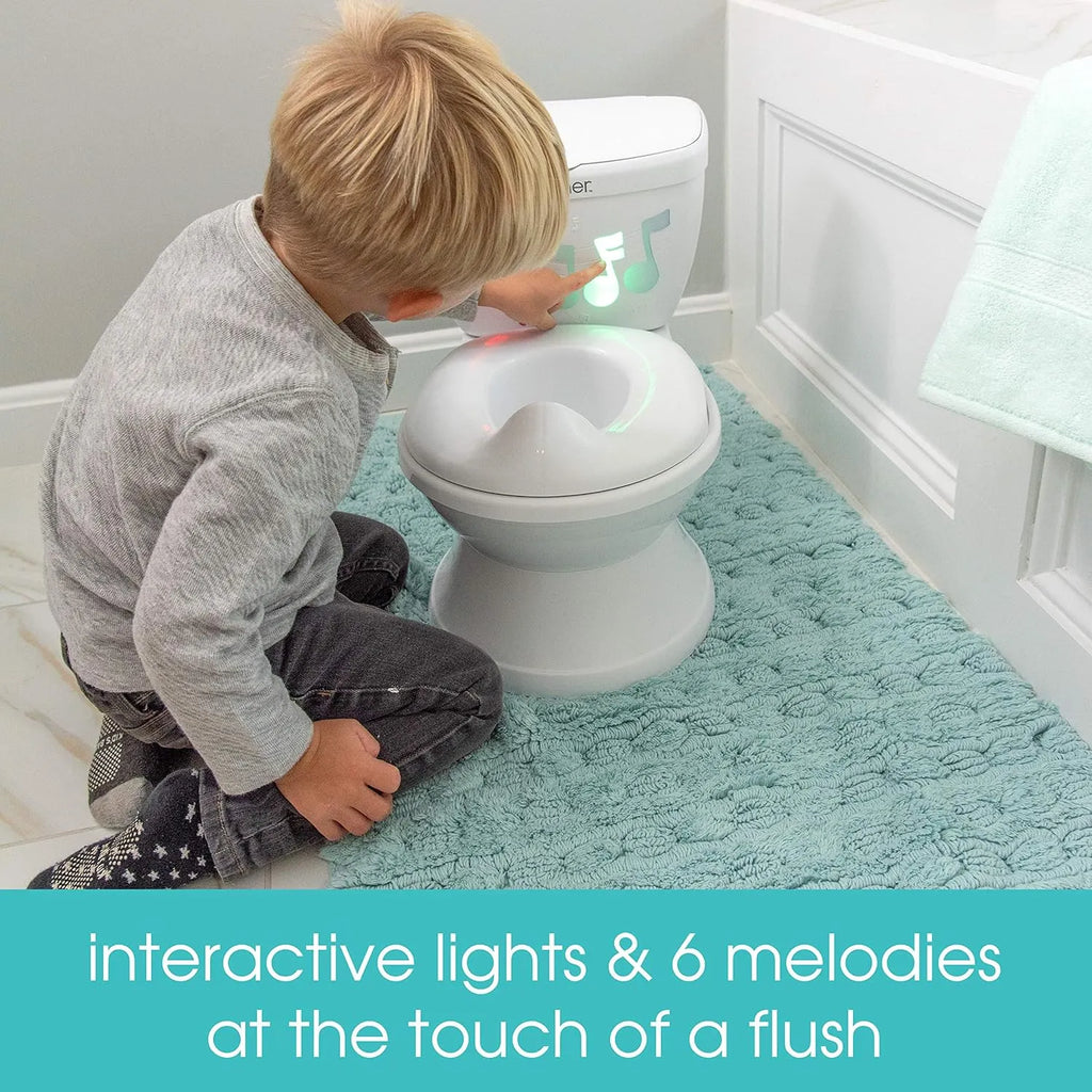 Summer My Size Potty Lights and Songs Transitions, White â?Realistic Potty Training Toilet with Interactive Handle that Plays Music for Kids, Removable Potty Topper/Pot, Wipe Compartment, Splash Guard