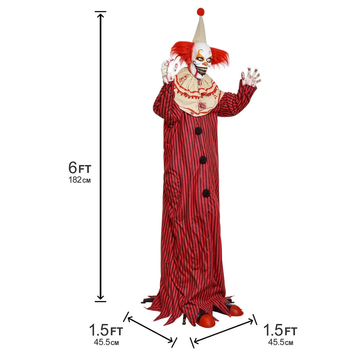 72 Halloween Decorations Outdoor - Standing Animatronic Clown with Red Light...