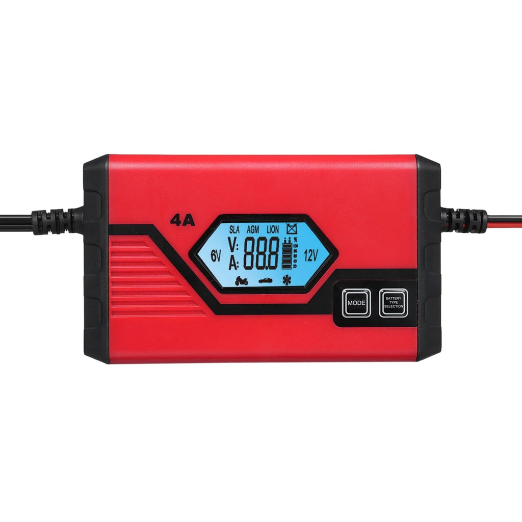 Htovila Charger,4 Amp 6v/12v Battery With Lcd Battery Maintainer Car With Lcd Screen Battery 4 Amp Screen Battery Maintainer Car Battery 4 Amp 6v/12v Battery Maintainer Car Atv